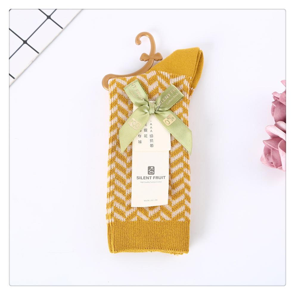 Two-Tone Twill Interwoven Jacquard-Free Two-Way Women's Socks Comfortable Breathable AAA Grade Antibacterial Women's Socks Size 22-24