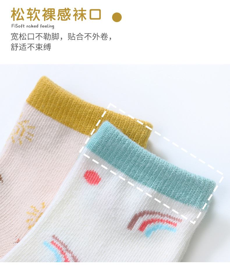 21 Autumn and Winter New Cartoon Men's and Women's Students' Socks Infants Baby Toddler Children Teens Socks Simple Five Pairs Socks