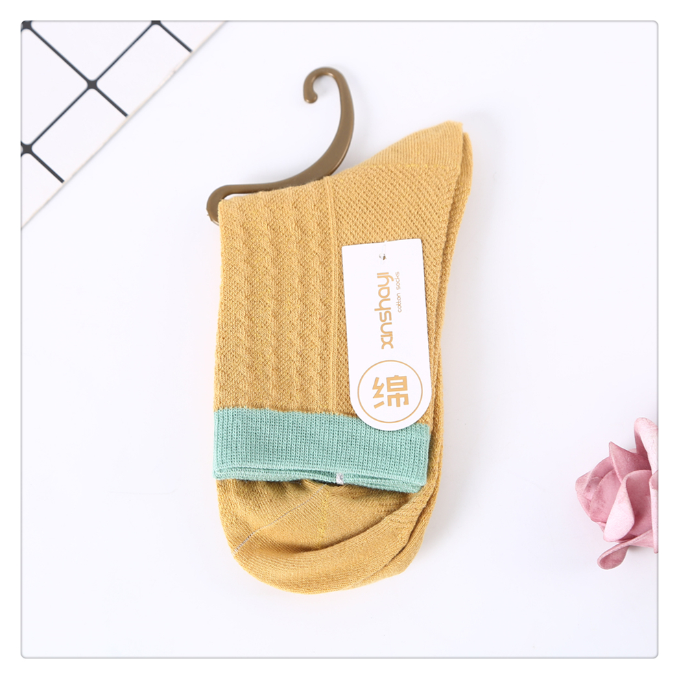 Fashion Small Fresh Color Matching Cotton Fabric Business Women's Socks Multi-Color Double Needle Stockings Ladies Casual Cotton Socks Fashion Small Fresh Color Matching Cotton Fabric Business Women's Socks Multi-Color Double Needle Stockings Ladies Casual Cotton Socks