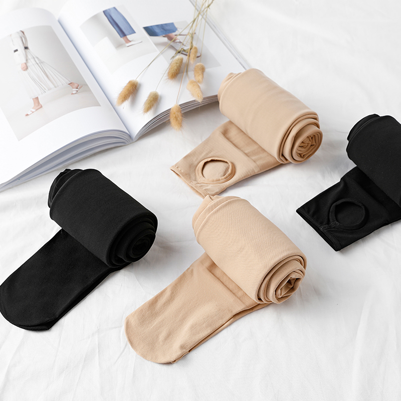 Flock Leggings Women&#039;s Flesh-Colored Outer Wear Autumn and Winter Fleece-Lined Slimming and Warm Socks with Pedal Dragon Fleece Single-Layer Pantyhose