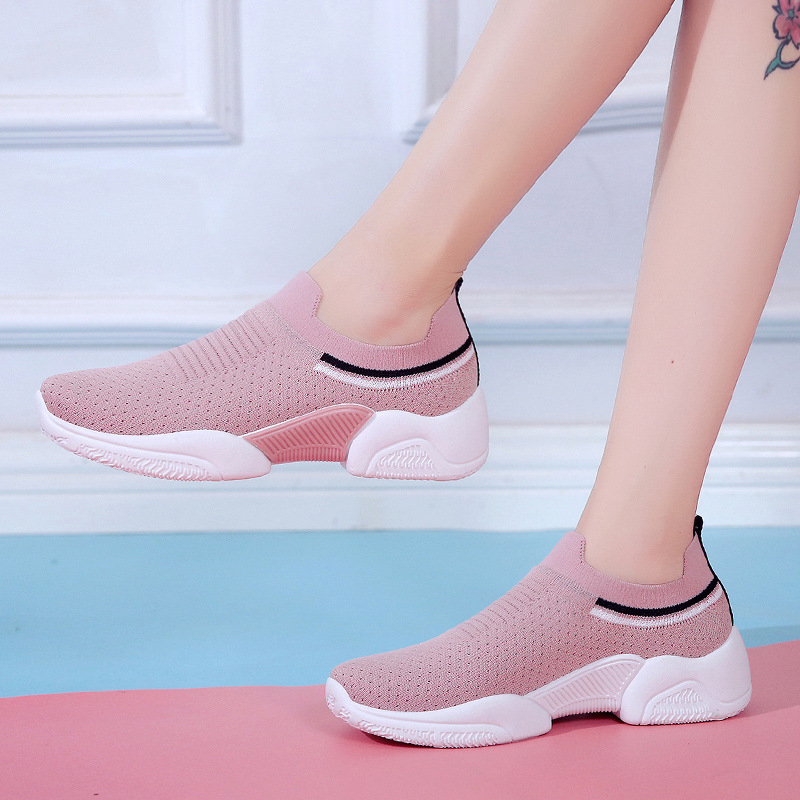 2020 Women&#039;s Casual Shoes Flying Woven Women&#039;s Socks Shoes Korean Women&#039;s Sports Shoes Wholesale Loafers