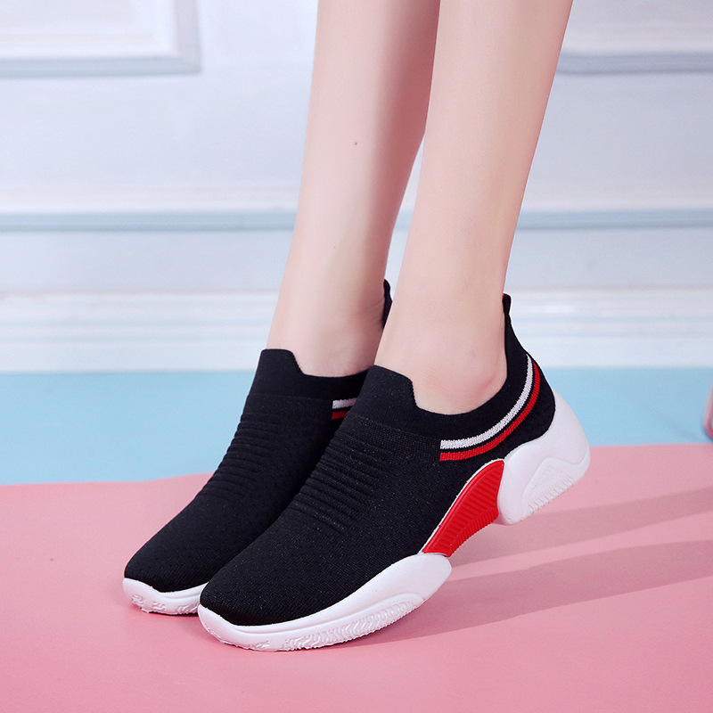 2020 Women&#039;s Casual Shoes Flying Woven Women&#039;s Socks Shoes Korean Women&#039;s Sports Shoes Wholesale Loafers