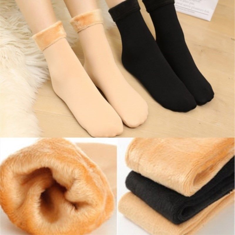 Autumn and Winter Snow Socks Room Socks Men and Women Short Socks Short Tube Fleece Lined Padded Warm Keeping Adult Terry Sock Maternity Socks
