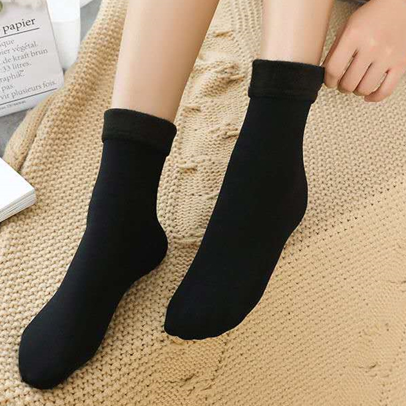 Autumn and Winter Snow Socks Room Socks Men and Women Short Socks Short Tube Fleece Lined Padded Warm Keeping Adult Terry Sock Maternity Socks