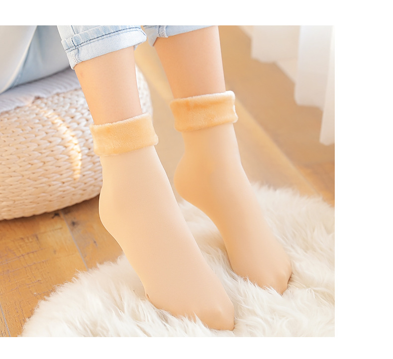 Autumn and Winter Snow Socks Room Socks Men and Women Short Socks Short Tube Fleece Lined Padded Warm Keeping Adult Terry Sock Maternity Socks