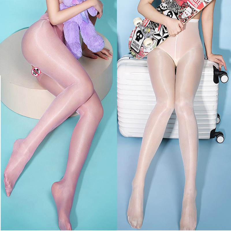 Sexy Color Flash Sexy Free Silk Stockings Toe Transparent Shiny Cored Silk Open Crotch Body Stocking Foreign Trade Wholesale