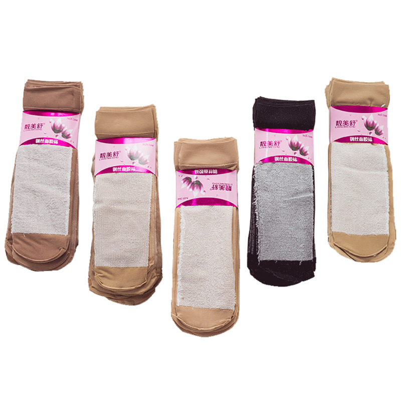 New 120d Velvet Extra Thick Silk Stockings Thick Cotton Bottom Stockings Women Non-Slip Anti-Sweat Loose Mouth Mask Steel Wire Stocking
