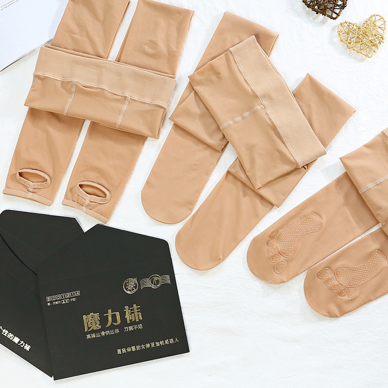 Silicone Non-Slip Magic Socks Spring and Summer Stockings Female Anti-Hook Silk Stockings Large Size Wear Steel Wire Stocking Contraction Trouser