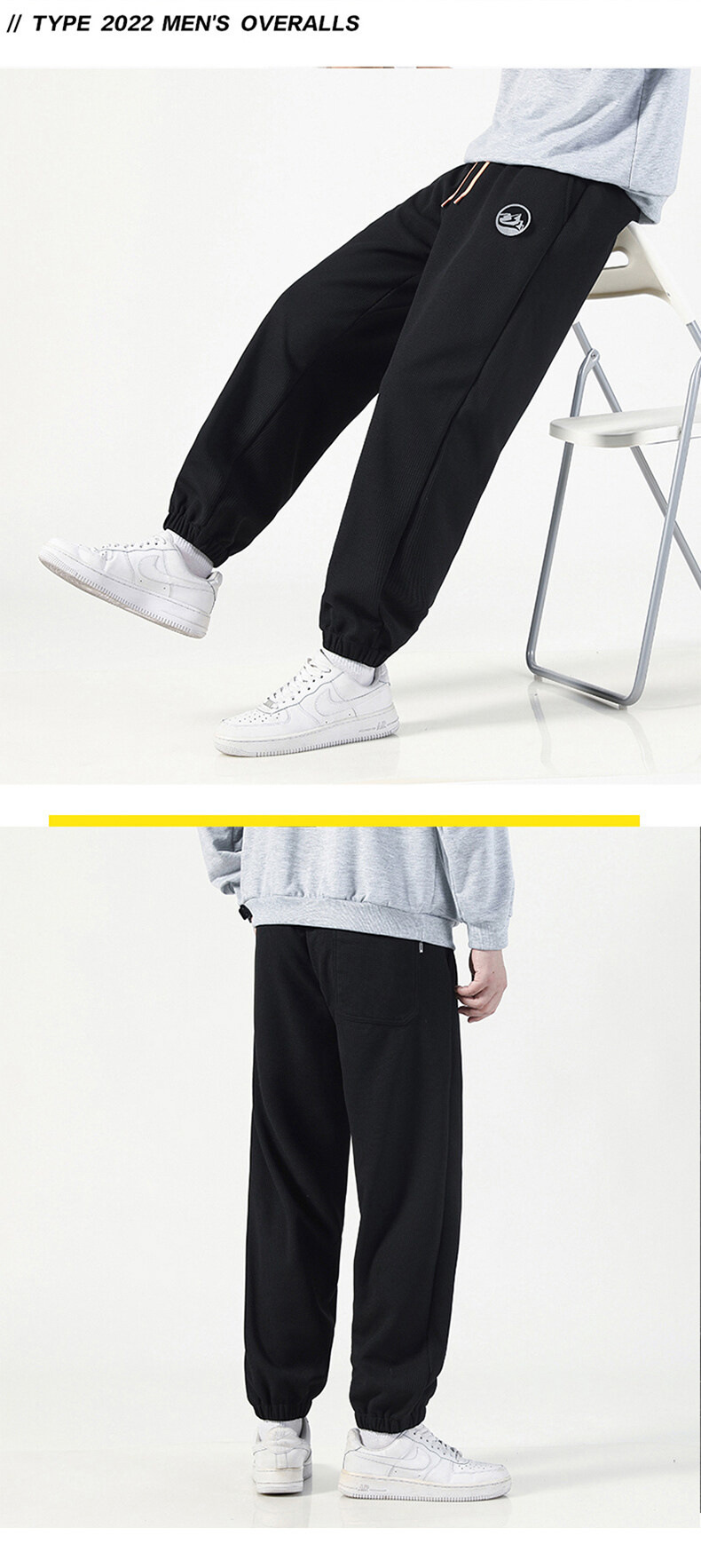 2021 Men's Sweatpants Fleece-Lined Thickened Casual Pants Fashionable Fashion Warm Keeping Pants Versatile Youth Fashion Sports Pants