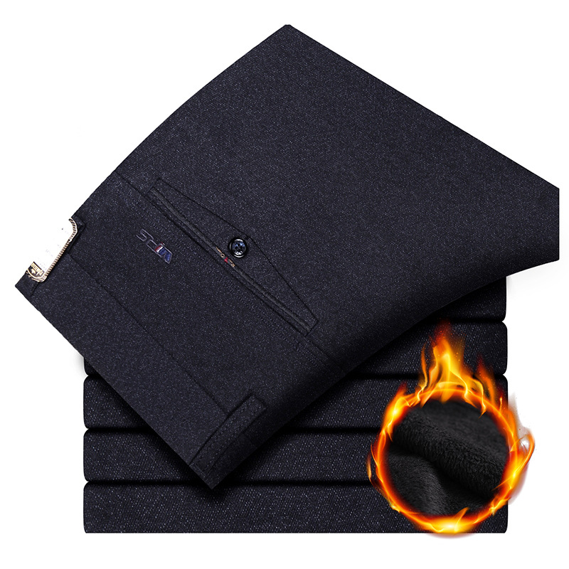 Autumn and Winter Middle-Aged and Elderly Men&#039;s Pants Casual Pants Fleece-Lined Thickened Middle-Aged Men&#039;s Suit Pants Loose Trousers for the Elderly Daddy Pants