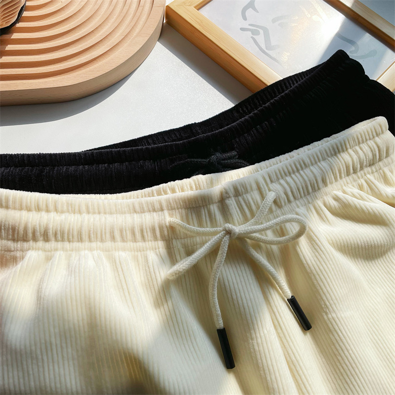 Spring 2022 New Thin Chenille Cream Pants Corduroy Wide-Leg Pants Women's Loose Straight Slimming Casual Pants