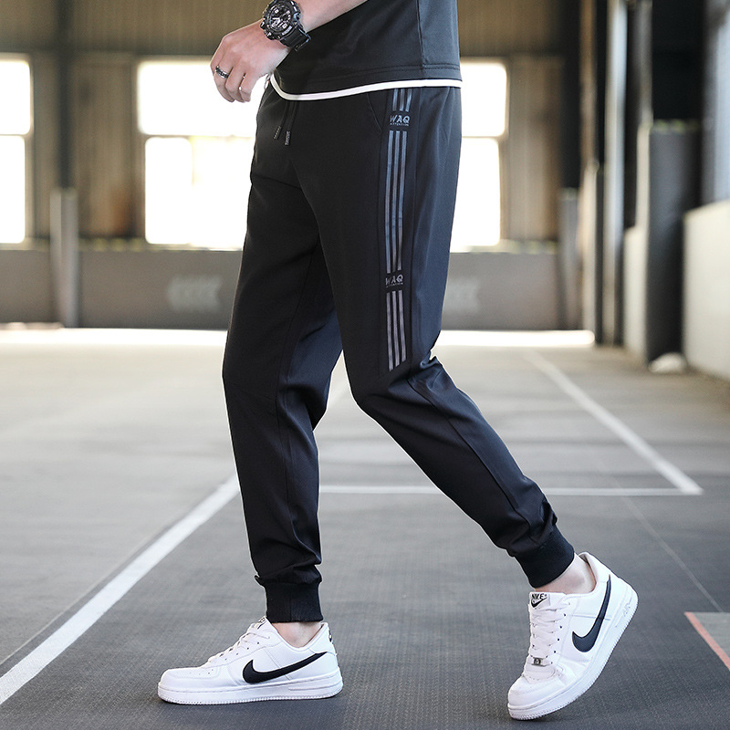 Spring and Autumn Men&#039;s Sports Pants Autumn Thin Korean Style Trendy Casual Pants Ankle Banded Pants Men&#039;s Cropped Sweatpants