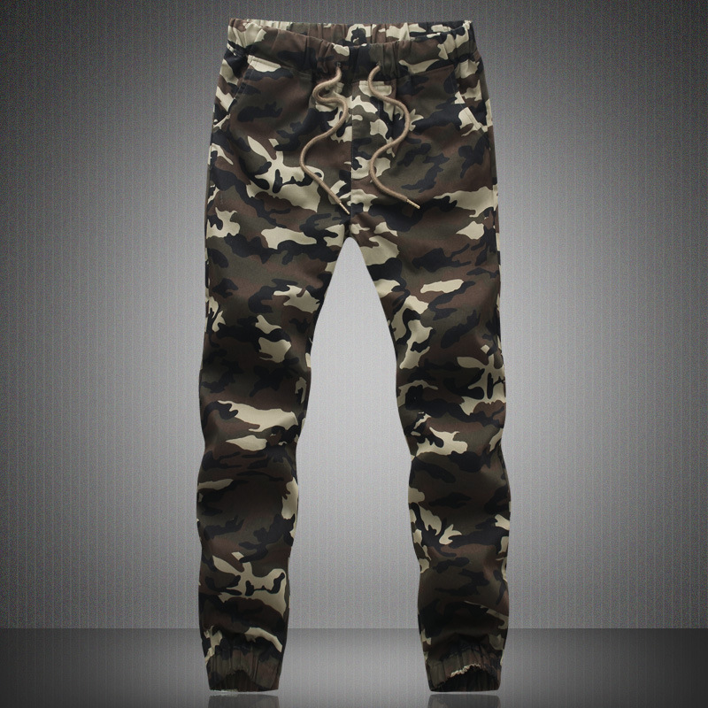 Foreign Trade New Spring and Autumn New Simple Men&#039;s Personality Fashion Casual Pants Men Camouflage Ankle-Tied Casual Pants
