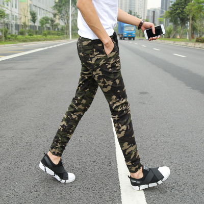 Foreign Trade New Spring and Autumn New Simple Men&#039;s Personality Fashion Casual Pants Men Camouflage Ankle-Tied Casual Pants