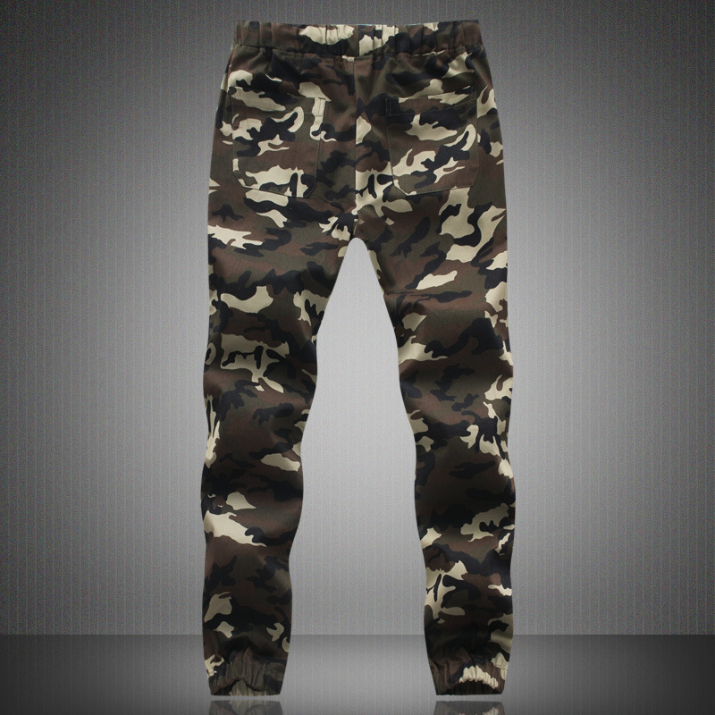 Foreign Trade New Spring and Autumn New Simple Men&#039;s Personality Fashion Casual Pants Men Camouflage Ankle-Tied Casual Pants