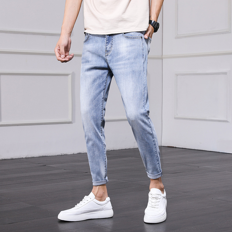 Men&#039;s Jeans 2021 Spring and Autumn New Men&#039;s Slim Fit Skinny Pants Fashion Brand Korean Style Trendy Ankle Length Pants Casual Pants