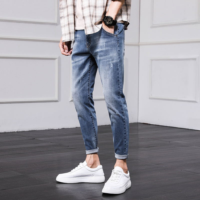 Men&#039;s Jeans 2021 Spring and Autumn New Men&#039;s Slim Fit Skinny Pants Fashion Brand Korean Style Trendy Ankle Length Pants Casual Pants