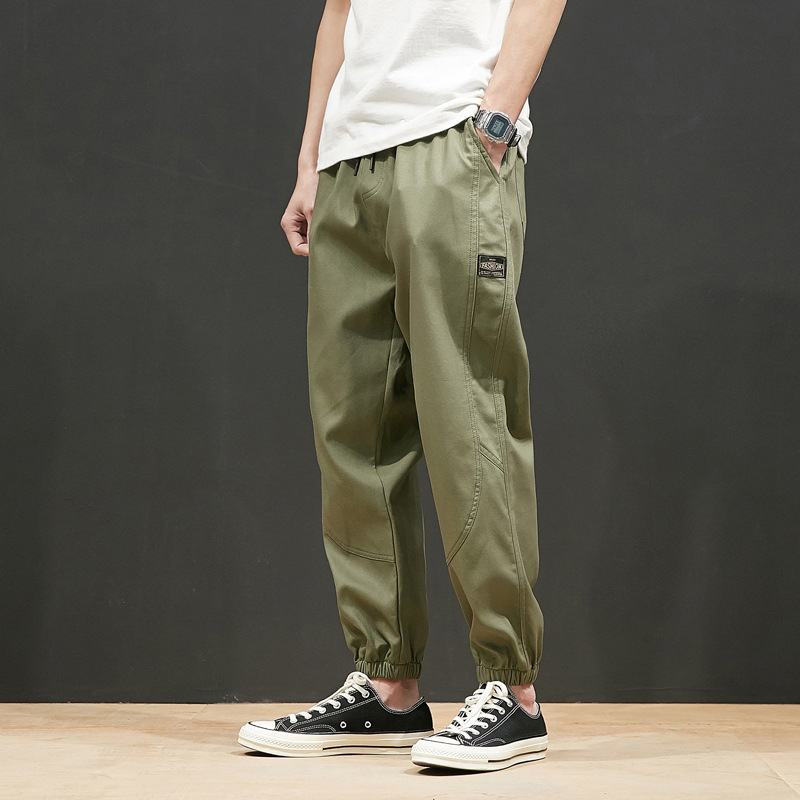 Large Size Casual Pants Men&#039;s Spring and Autumn New Men&#039;s Ankle Length Pants Korean Youth Loose Track Pants Ankle-Tied Sweatpants