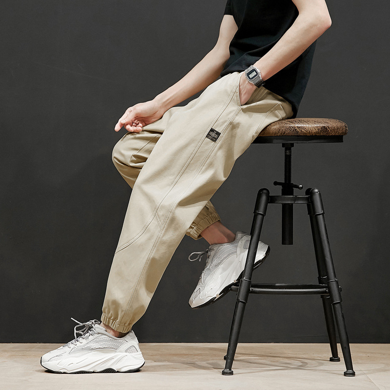 Large Size Casual Pants Men&#039;s Spring and Autumn New Men&#039;s Ankle Length Pants Korean Youth Loose Track Pants Ankle-Tied Sweatpants