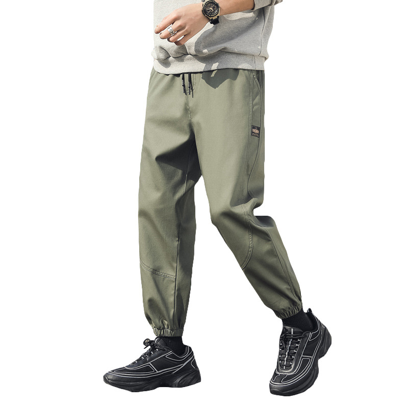Large Size Casual Pants Men&#039;s Spring and Autumn New Men&#039;s Ankle Length Pants Korean Youth Loose Track Pants Ankle-Tied Sweatpants