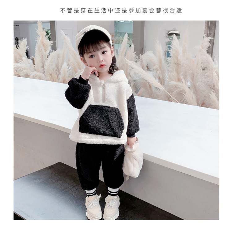 Children's Clothing Autumn and Winter Children's Suit 2021 New Baby Cartoon Thickened Casual Pants Girls' Fleece-Lined Fluffy Sweater Children's Clothing Autumn and Winter Children's Suit 2021 New Baby Cartoon Thickened Casual Pants Girls' Fleece-Lined Fluffy Sweater