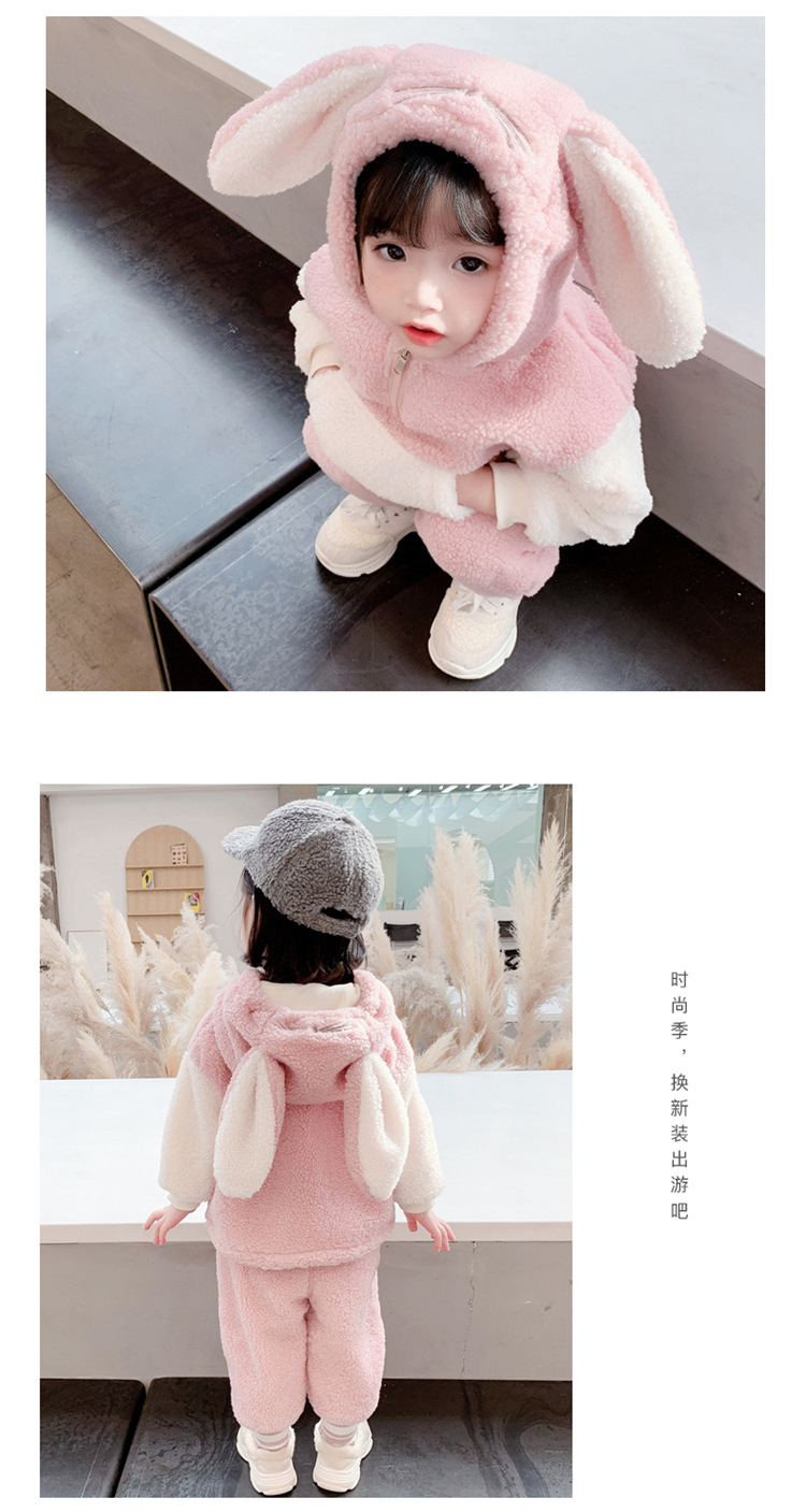 Children's Clothing Autumn and Winter Children's Suit 2021 New Baby Cartoon Thickened Casual Pants Girls' Fleece-Lined Fluffy Sweater Children's Clothing Autumn and Winter Children's Suit 2021 New Baby Cartoon Thickened Casual Pants Girls' Fleece-Lined Fluffy Sweater