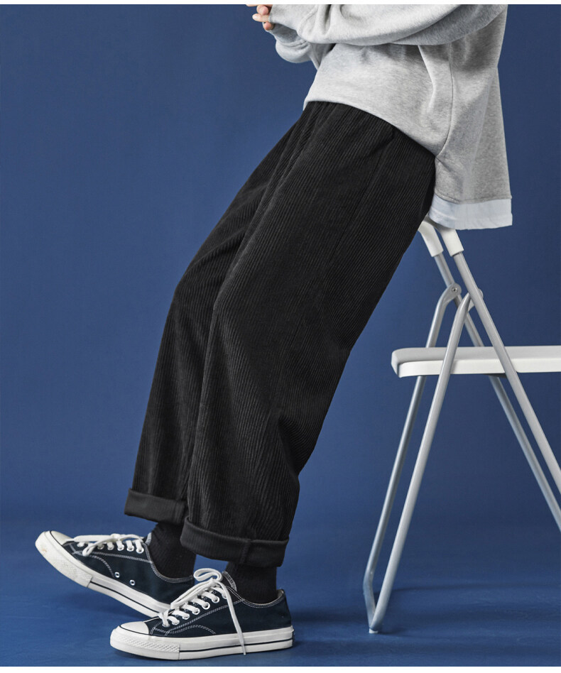 Autumn and Winter Corduroy Men's Pants Large Size Loose Track Pants Men's Draping Casual Pants Trendy Sweatpants Straight Solid Color Autumn and Winter Corduroy Men's Pants Large Size Loose Track Pants Men's Draping Casual Pants Trendy Sweatpants Straight Solid Color