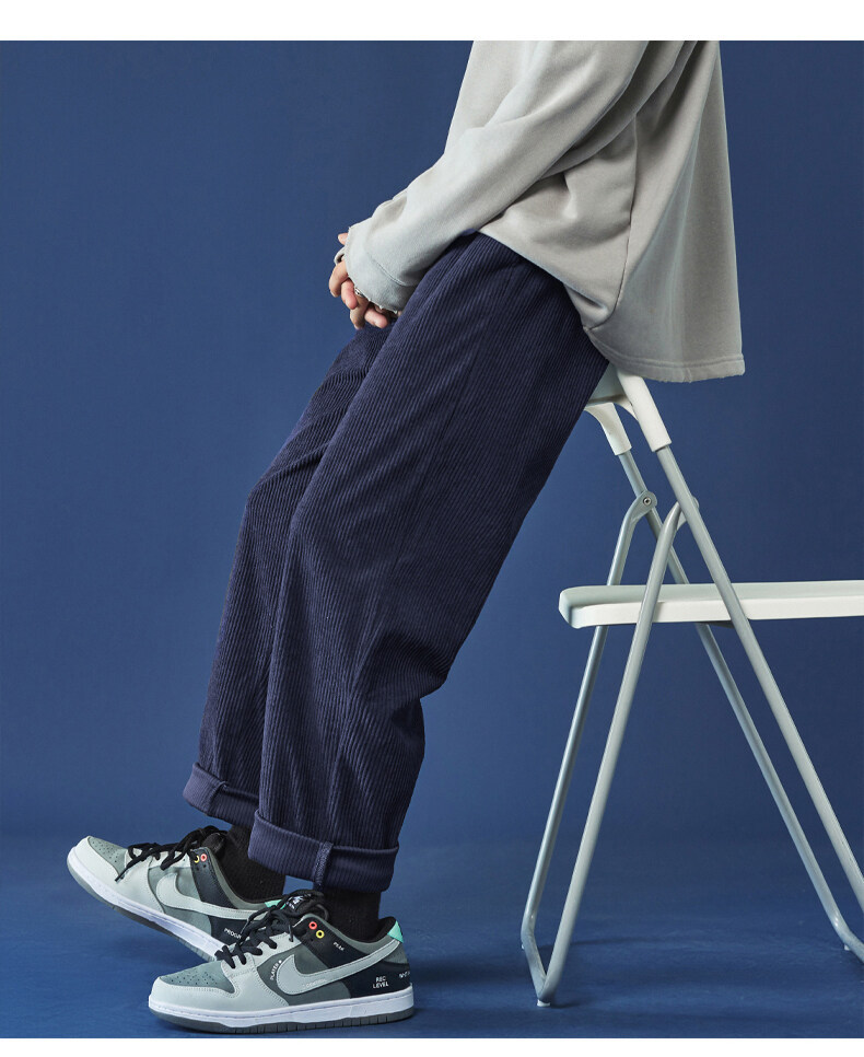Autumn and Winter Corduroy Men's Pants Large Size Loose Track Pants Men's Draping Casual Pants Trendy Sweatpants Straight Solid Color Autumn and Winter Corduroy Men's Pants Large Size Loose Track Pants Men's Draping Casual Pants Trendy Sweatpants Straight Solid Color
