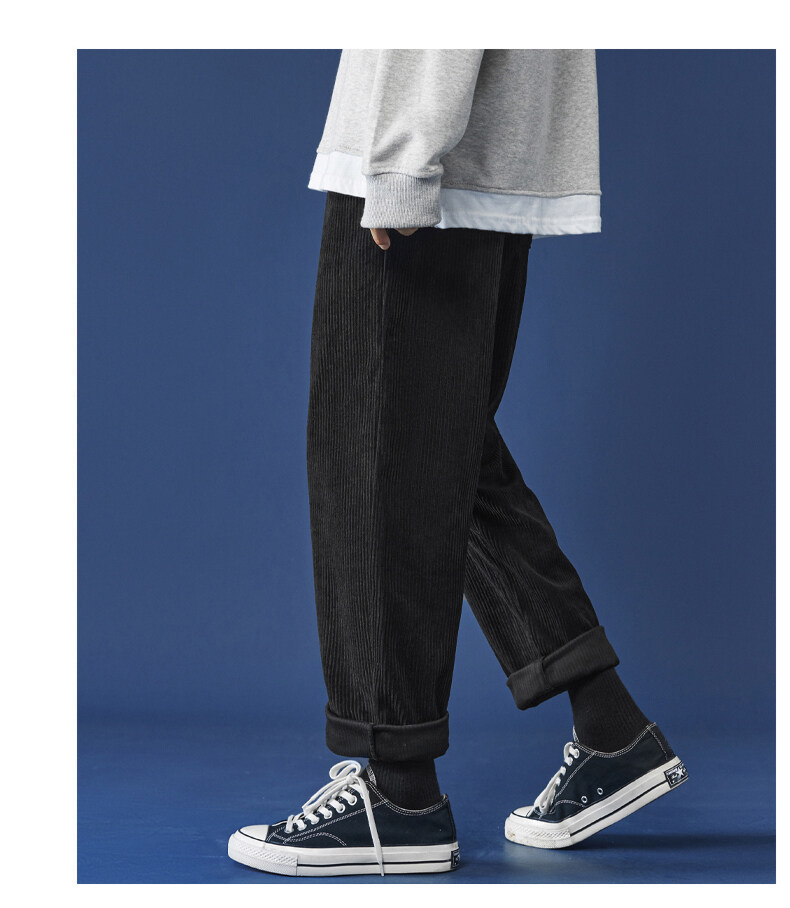 Autumn and Winter Corduroy Men's Pants Large Size Loose Track Pants Men's Draping Casual Pants Trendy Sweatpants Straight Solid Color Autumn and Winter Corduroy Men's Pants Large Size Loose Track Pants Men's Draping Casual Pants Trendy Sweatpants Straight Solid Color
