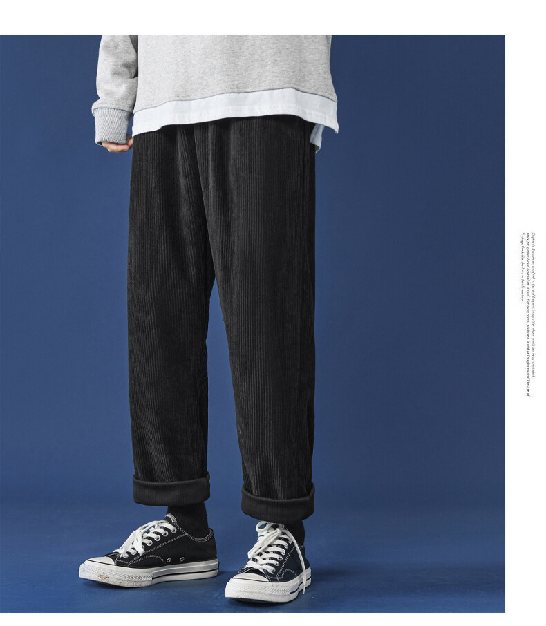 Autumn and Winter Corduroy Men's Pants Large Size Loose Track Pants Men's Draping Casual Pants Trendy Sweatpants Straight Solid Color Autumn and Winter Corduroy Men's Pants Large Size Loose Track Pants Men's Draping Casual Pants Trendy Sweatpants Straight Solid Color