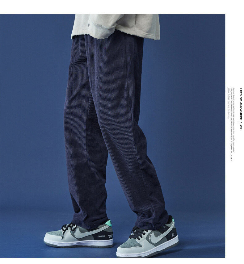 Autumn and Winter Corduroy Men's Pants Large Size Loose Track Pants Men's Draping Casual Pants Trendy Sweatpants Straight Solid Color Autumn and Winter Corduroy Men's Pants Large Size Loose Track Pants Men's Draping Casual Pants Trendy Sweatpants Straight Solid Color