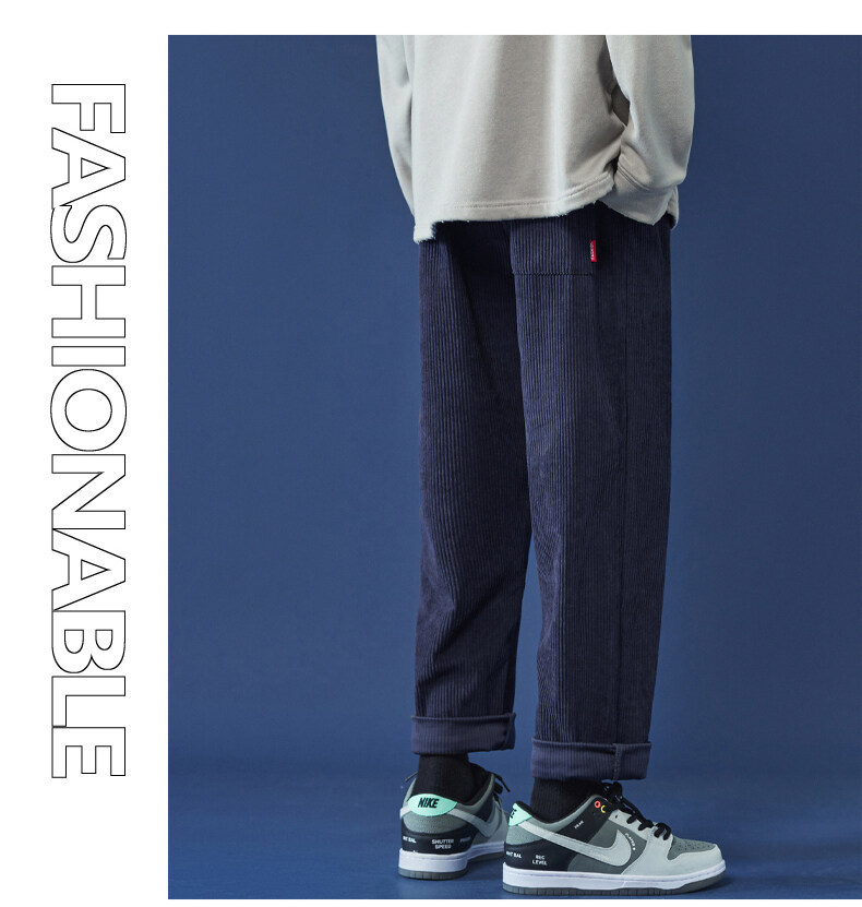 Autumn and Winter Corduroy Men's Pants Large Size Loose Track Pants Men's Draping Casual Pants Trendy Sweatpants Straight Solid Color Autumn and Winter Corduroy Men's Pants Large Size Loose Track Pants Men's Draping Casual Pants Trendy Sweatpants Straight Solid Color
