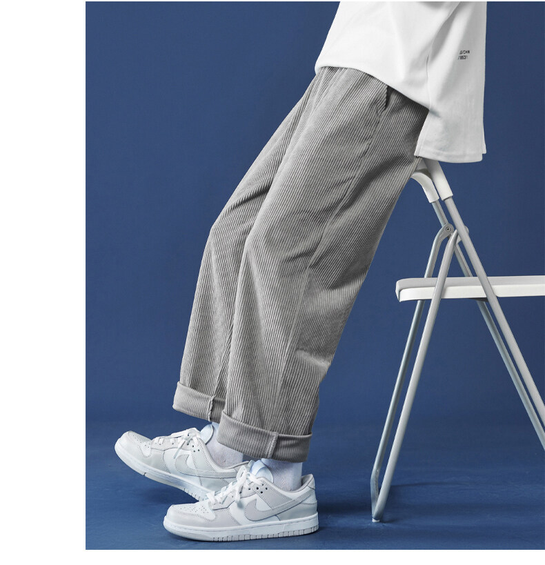 Autumn and Winter Corduroy Men's Pants Large Size Loose Track Pants Men's Draping Casual Pants Trendy Sweatpants Straight Solid Color Autumn and Winter Corduroy Men's Pants Large Size Loose Track Pants Men's Draping Casual Pants Trendy Sweatpants Straight Solid Color