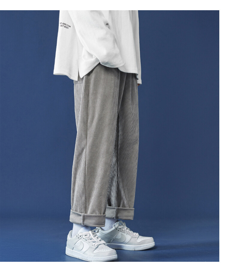 Autumn and Winter Corduroy Men's Pants Large Size Loose Track Pants Men's Draping Casual Pants Trendy Sweatpants Straight Solid Color Autumn and Winter Corduroy Men's Pants Large Size Loose Track Pants Men's Draping Casual Pants Trendy Sweatpants Straight Solid Color