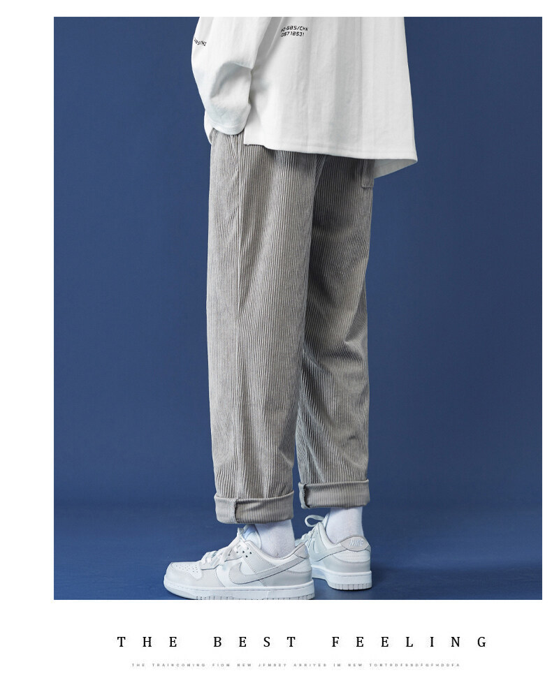 Autumn and Winter Corduroy Men's Pants Large Size Loose Track Pants Men's Draping Casual Pants Trendy Sweatpants Straight Solid Color Autumn and Winter Corduroy Men's Pants Large Size Loose Track Pants Men's Draping Casual Pants Trendy Sweatpants Straight Solid Color