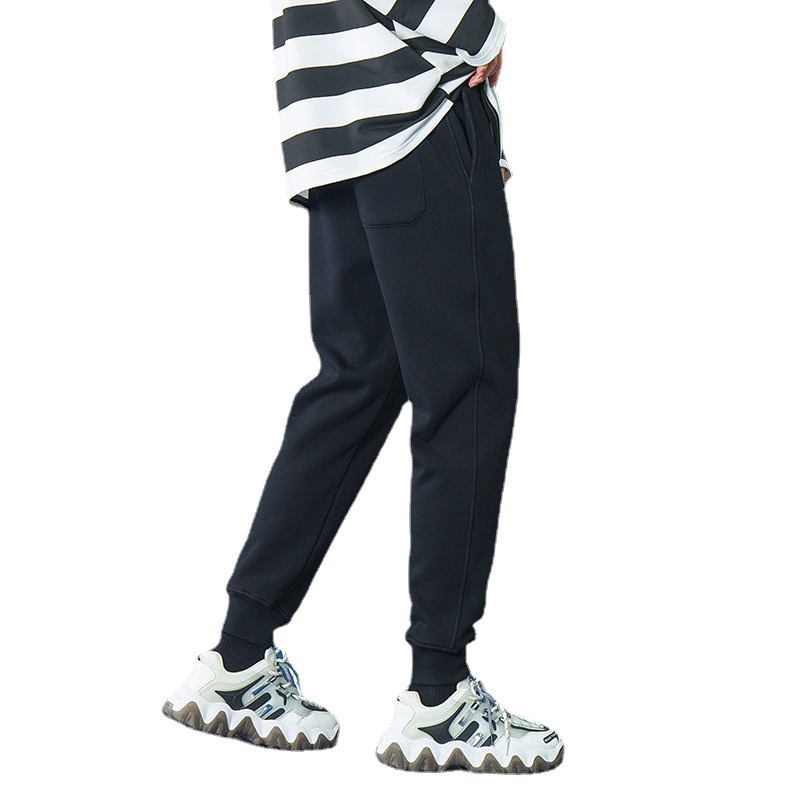 Pure Color Sweatpants Men&#039;s Sports Casual Pants Men&#039;s Skinny Pants Loose Tappered Gray Long Velvet Pants Version K563