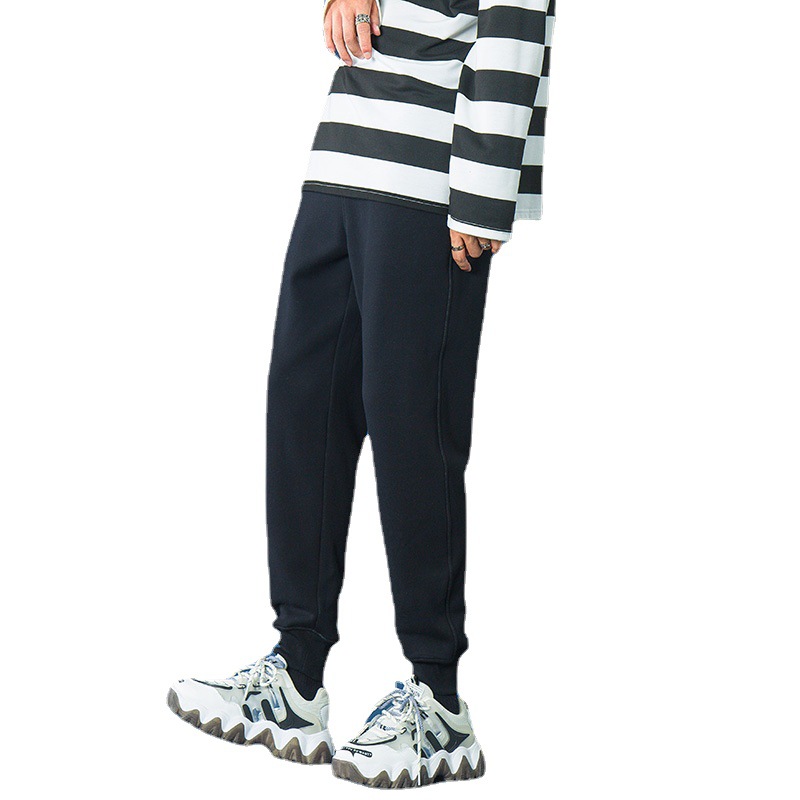 Pure Color Sweatpants Men&#039;s Sports Casual Pants Men&#039;s Skinny Pants Loose Tappered Gray Long Velvet Pants Version K563