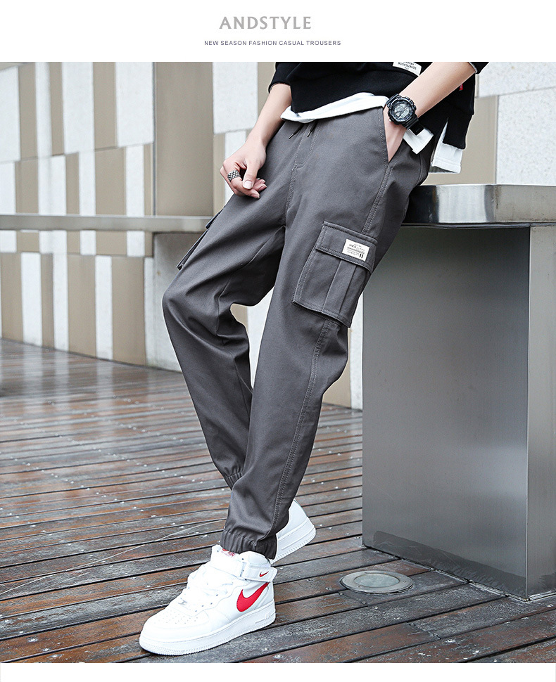 Overalls Men's 2022 Spring Thickened New Men's Fashionable Loose Casual Pants Large Size Cropped Pants Fleece-Lined Pants Men's Overalls Men's 2022 Spring Thickened New Men's Fashionable Loose Casual Pants Large Size Cropped Pants Fleece-Lined Pants Men's