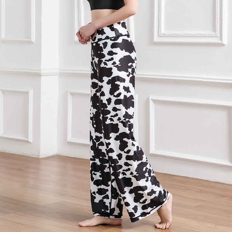Amazon New Printed Straight-Leg Pants Women&#039;s High Waist Loose Wide Legs Casual Pants Cross-Border Sports Fitness Yoga Pants