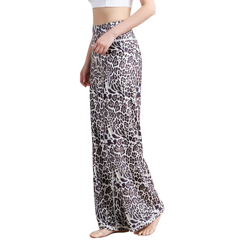 Amazon New Printed Straight-Leg Pants Women&#039;s High Waist Loose Wide Legs Casual Pants Cross-Border Sports Fitness Yoga Pants