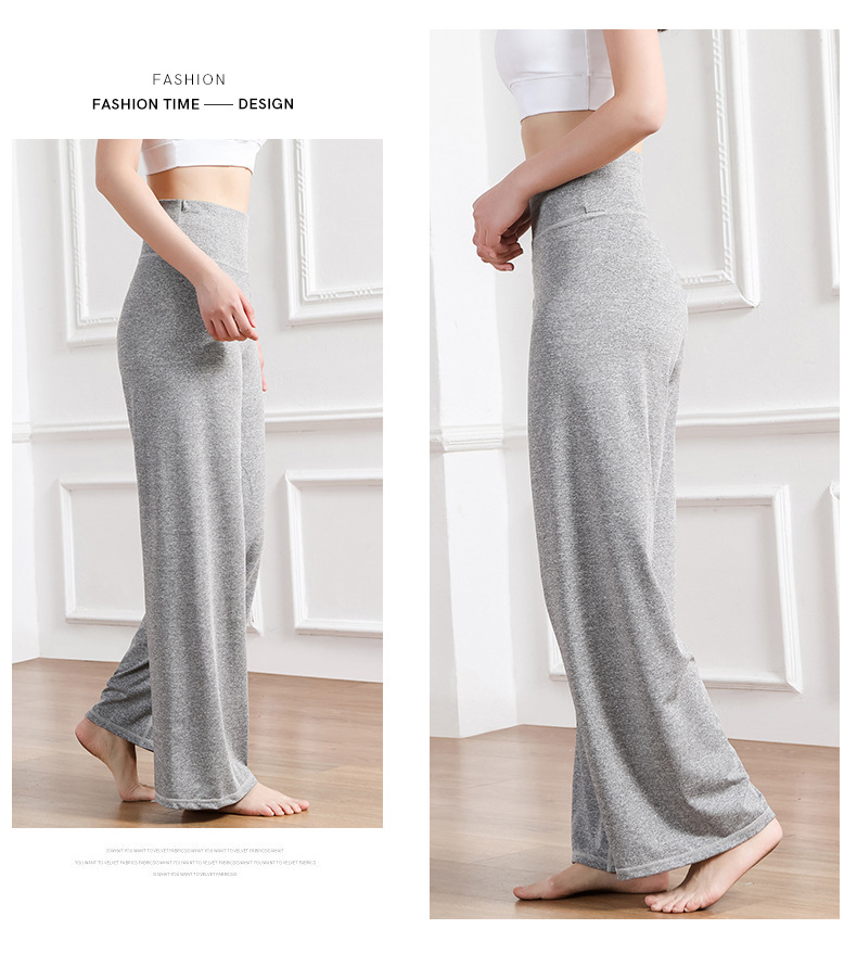 Amazon New Printed Straight-Leg Pants Women's High Waist Loose Wide Legs Casual Pants Cross-Border Sports Fitness Yoga Pants