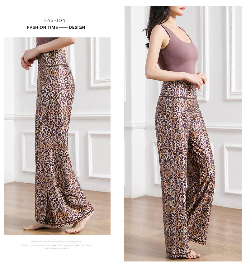 Amazon New Printed Straight-Leg Pants Women's High Waist Loose Wide Legs Casual Pants Cross-Border Sports Fitness Yoga Pants
