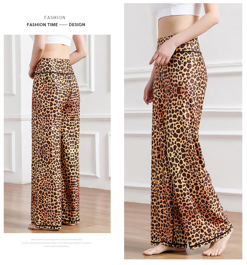 Amazon New Printed Straight-Leg Pants Women's High Waist Loose Wide Legs Casual Pants Cross-Border Sports Fitness Yoga Pants