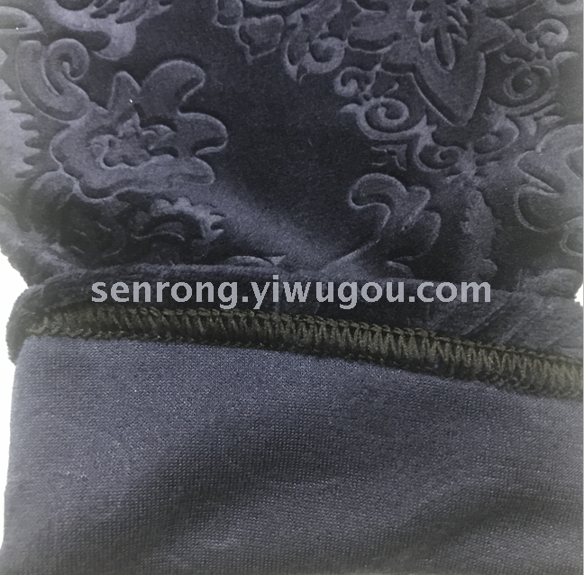 Silver fox flat flat embossed pants autumn warm pants Qiu pants