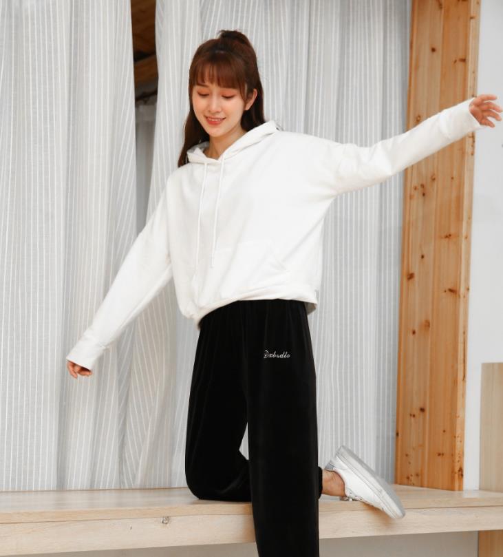 2020 Autumn and Winter New Fleece Warm Pants Warm Pants Outerwear Homewear Casual Pants Same Type as TikTok Students&#039; Pants
