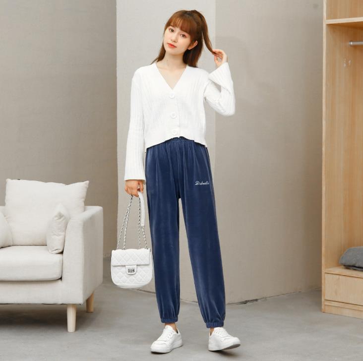 2020 Autumn and Winter New Fleece Warm Pants Warm Pants Outerwear Homewear Casual Pants Same Type as TikTok Students' Pants