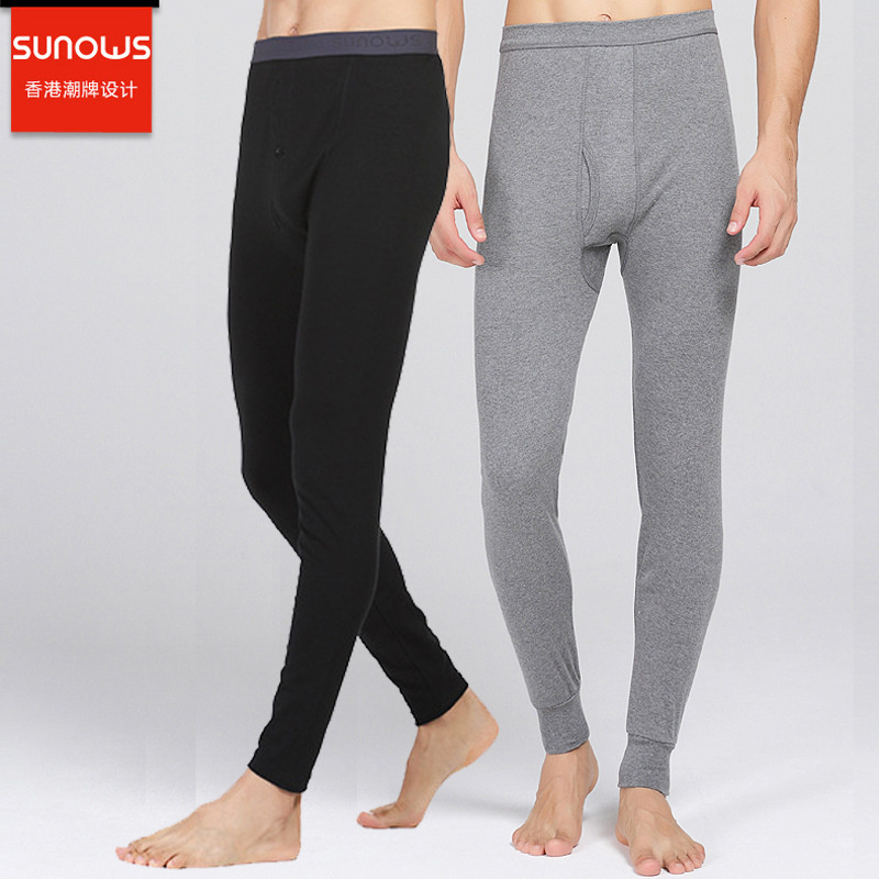 WeChat Hot-Selling Men&#039;s Warm Pants Cotton Leggings Thin Solid Color Long Johns Solid Color Men&#039;s Underwear Trousers Wholesale