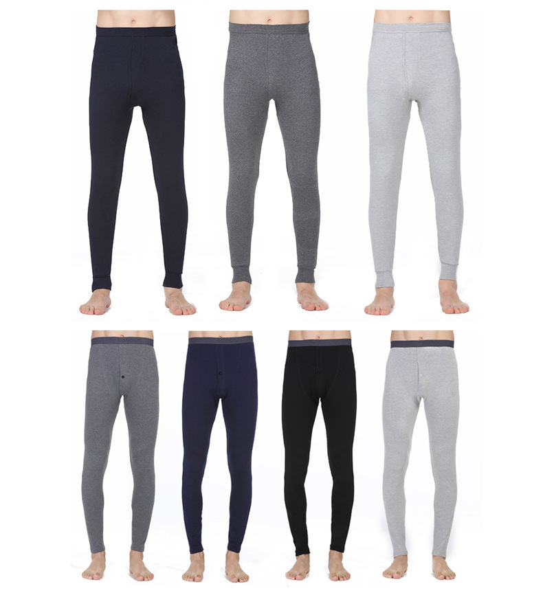 WeChat Hot-Selling Men&#039;s Warm Pants Cotton Leggings Thin Solid Color Long Johns Solid Color Men&#039;s Underwear Trousers Wholesale