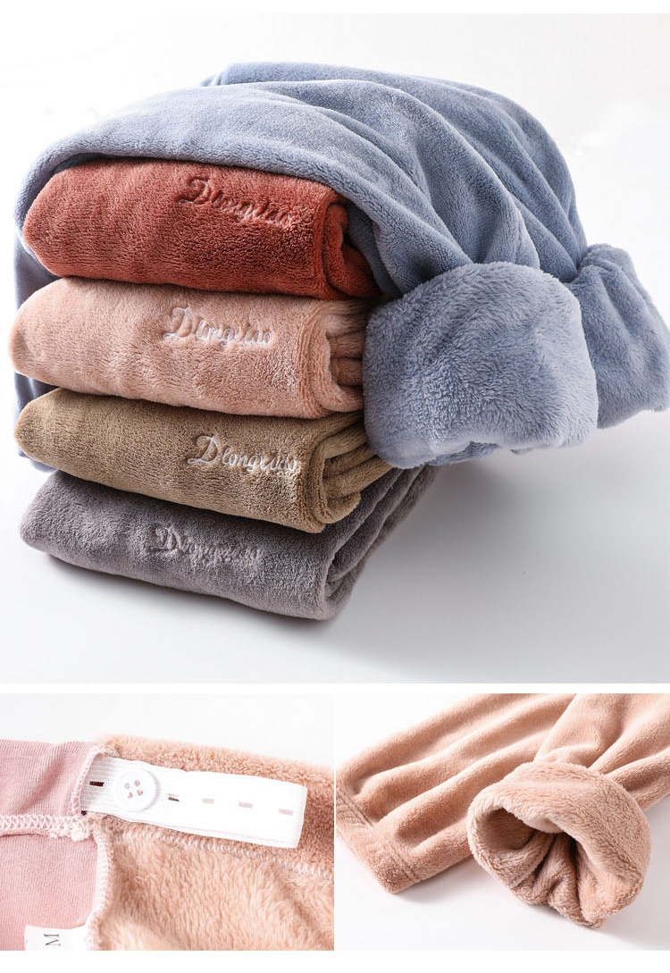 Warm Pants for Pregnant Women Winter Suit Fleece-Lined Thick Leggings Outer Wear Female Online Influencer Maternity Clothes Autumn and Winter Suit