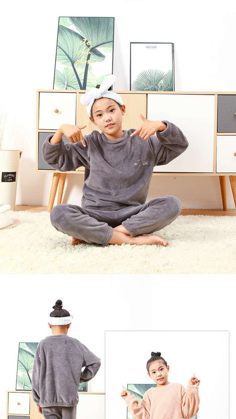 Boys and Children Warm Pants Suit Children's Long-Sleeved Pajamas Suit Coral Fleece Home Wear Parent-Child Mother-Daughter Warm Pants Boys and Children Warm Pants Suit Children's Long-Sleeved Pajamas Suit Coral Fleece Home Wear Parent-Child Mother-Daughter Warm Pants